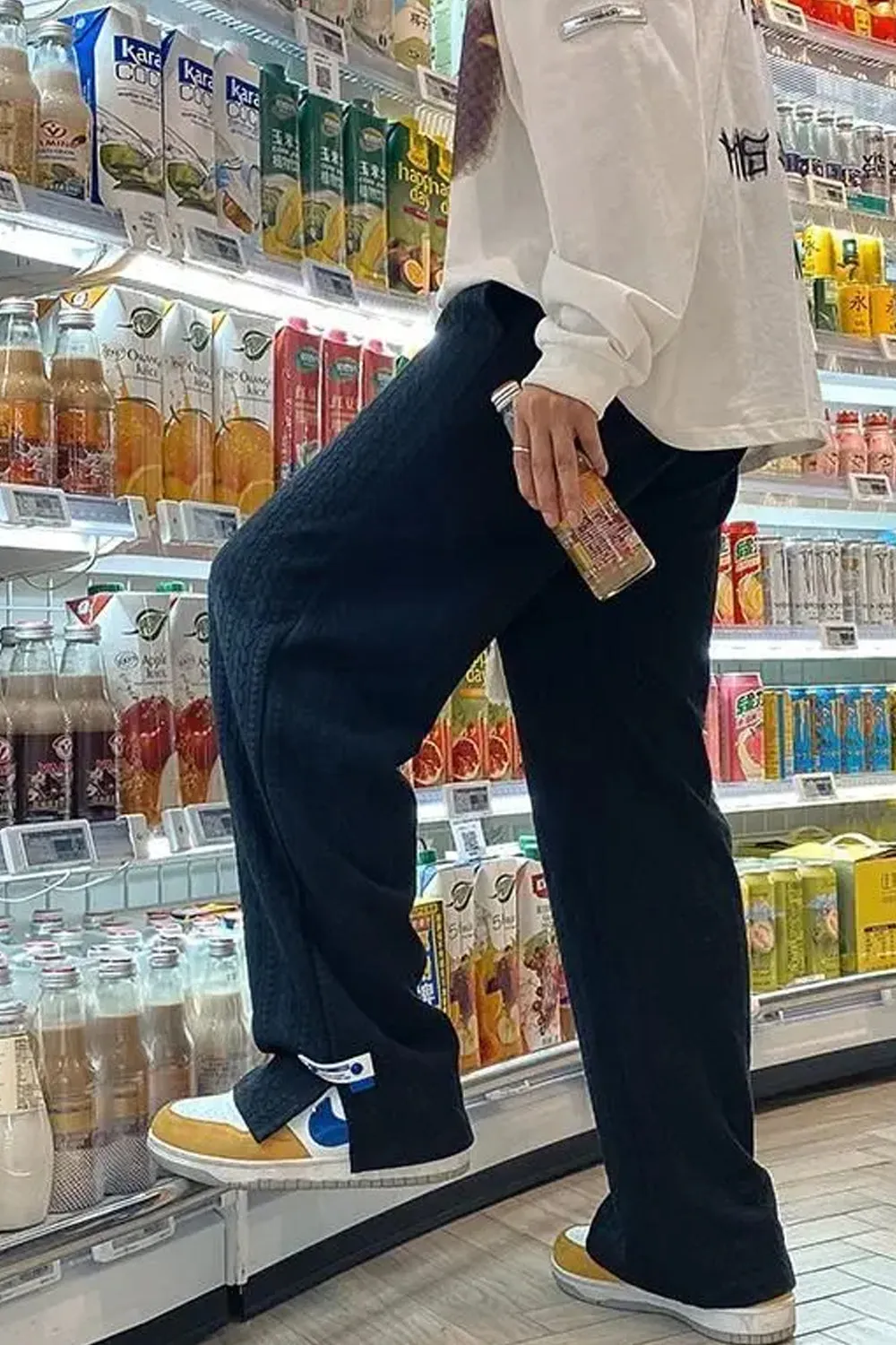 Loose Casual Colors Side Slit Men Sweatpants