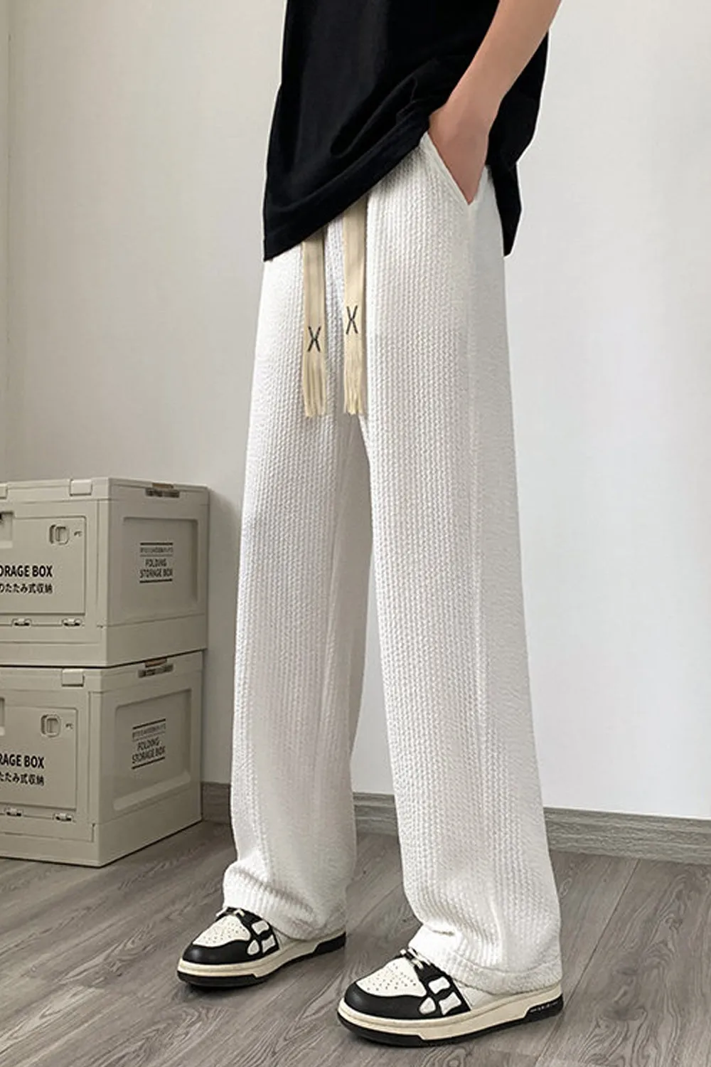 Loose Hip Hop Long Pleated Men Pants