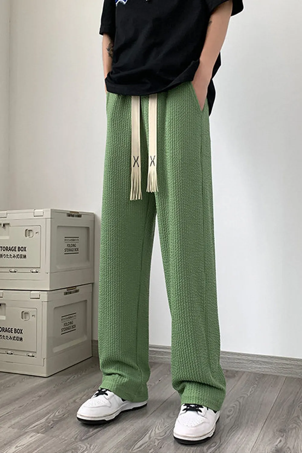 Loose Hip Hop Long Pleated Men Pants