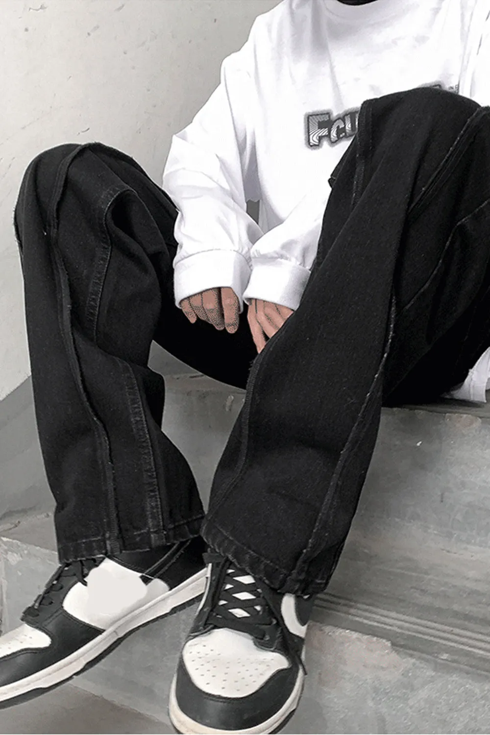 Loose Hip Hop Striped Men Jeans Pants