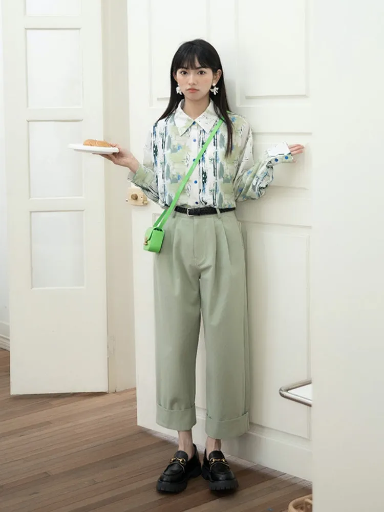 loose nine-point pants