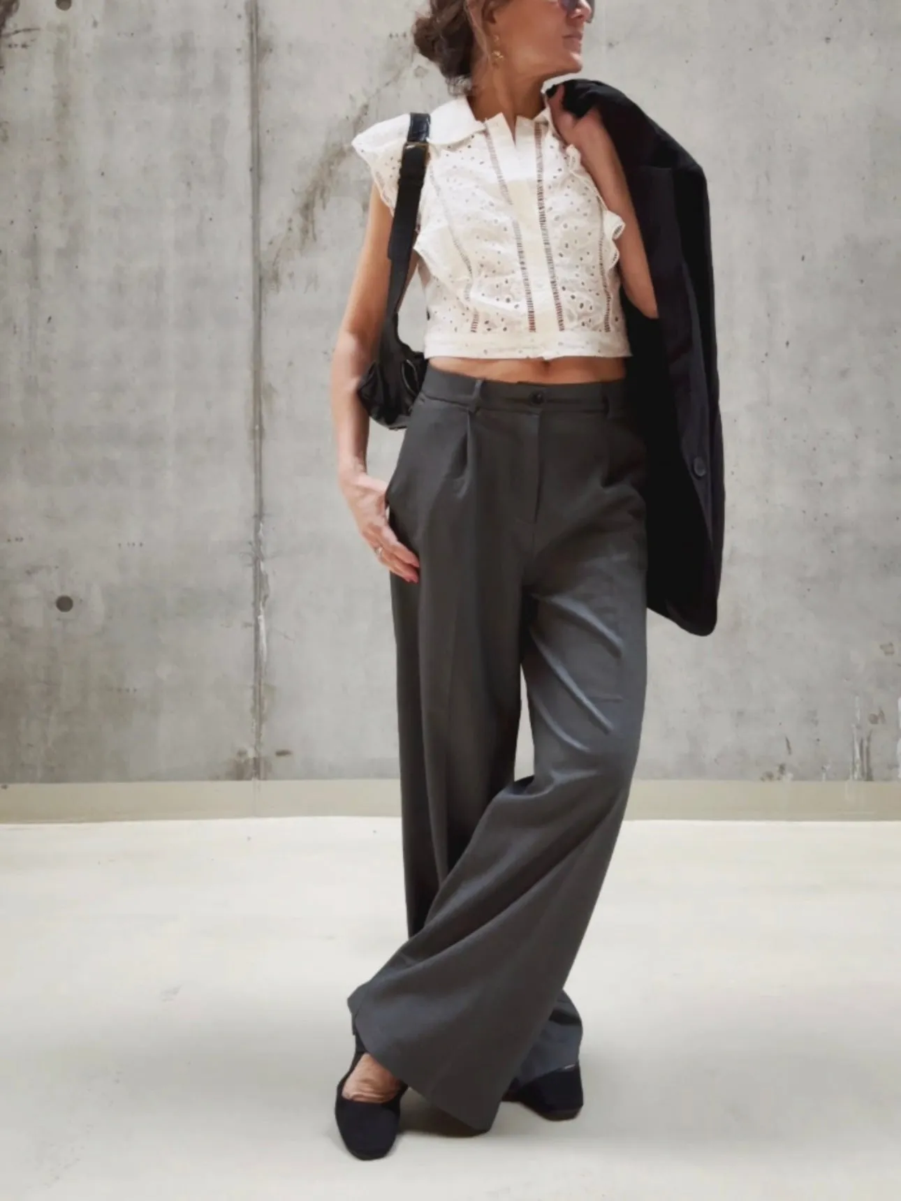 LOOSE SUIT PANTS - GREY