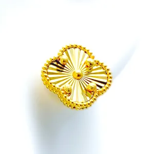 Lovely Trendy 21k Gold Clover Earrings