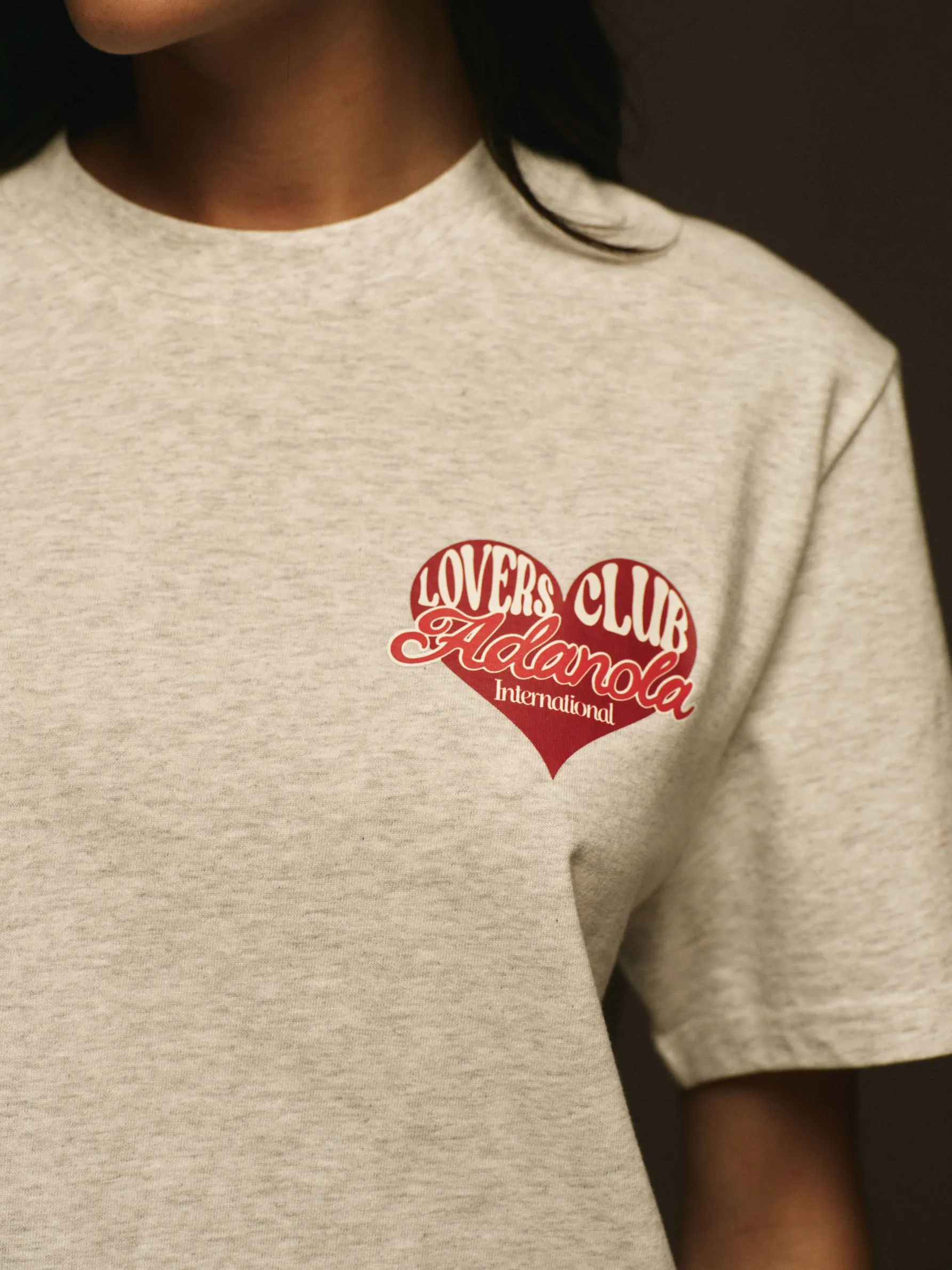 Lovers Club Short Sleeve Oversized T-shirt - Light Grey Melange