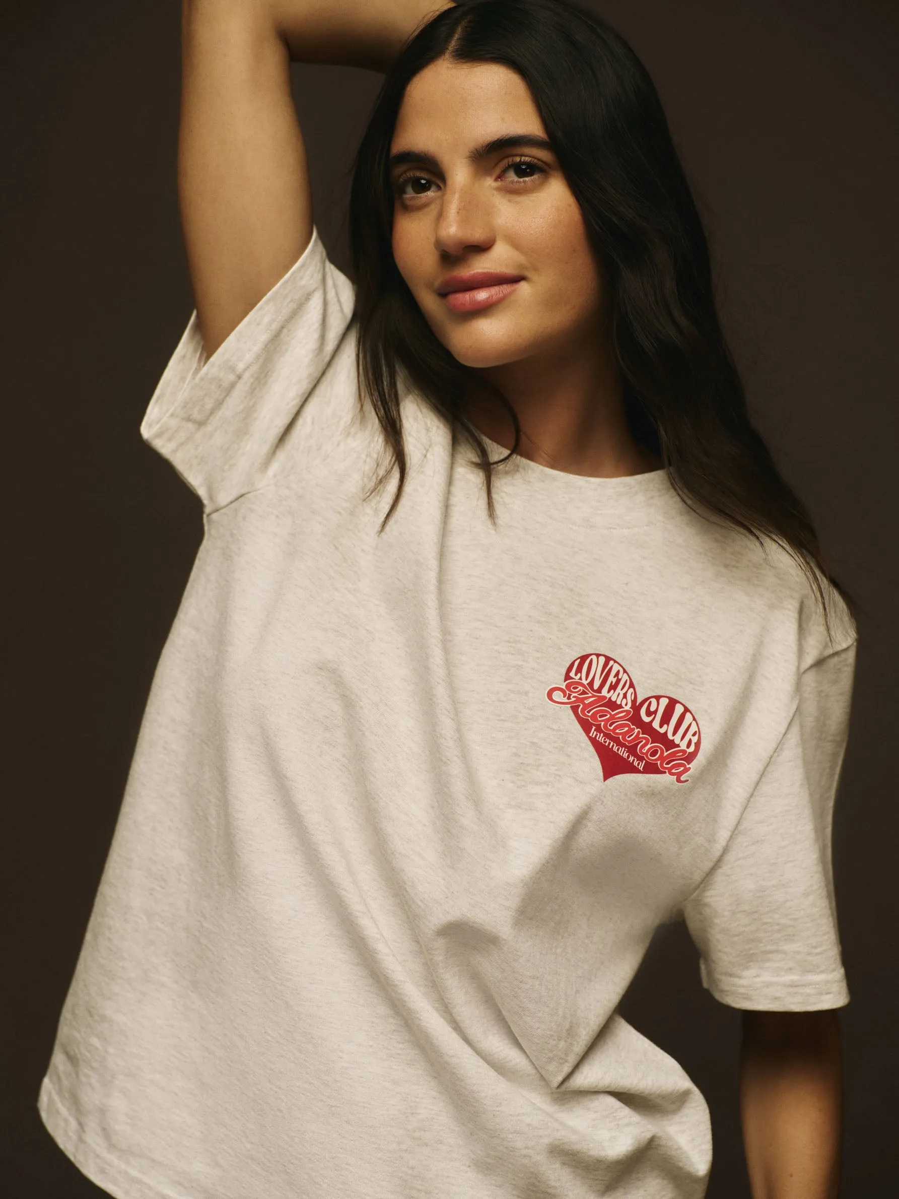 Lovers Club Short Sleeve Oversized T-shirt - Light Grey Melange