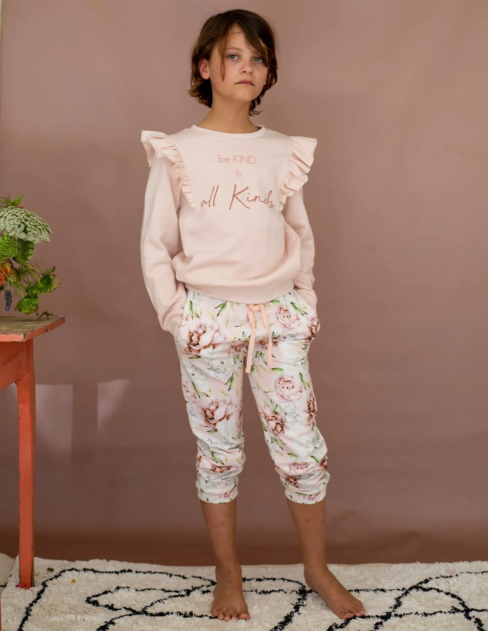 Luanne Trackpants - Pink Rose Bloom