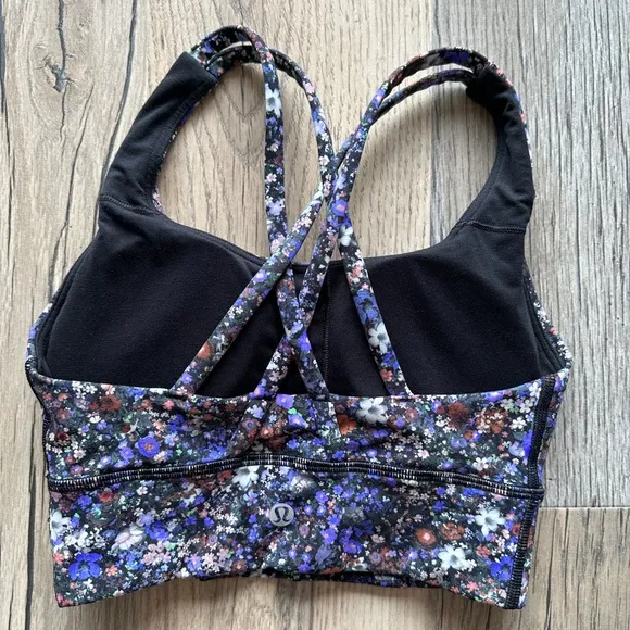 Lululemon Floral Sports Bra Criss Cross Back Strap 2