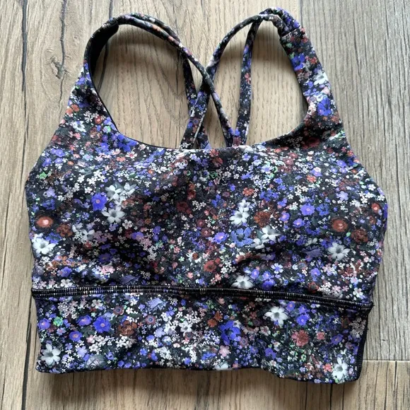 Lululemon Floral Sports Bra Criss Cross Back Strap 2