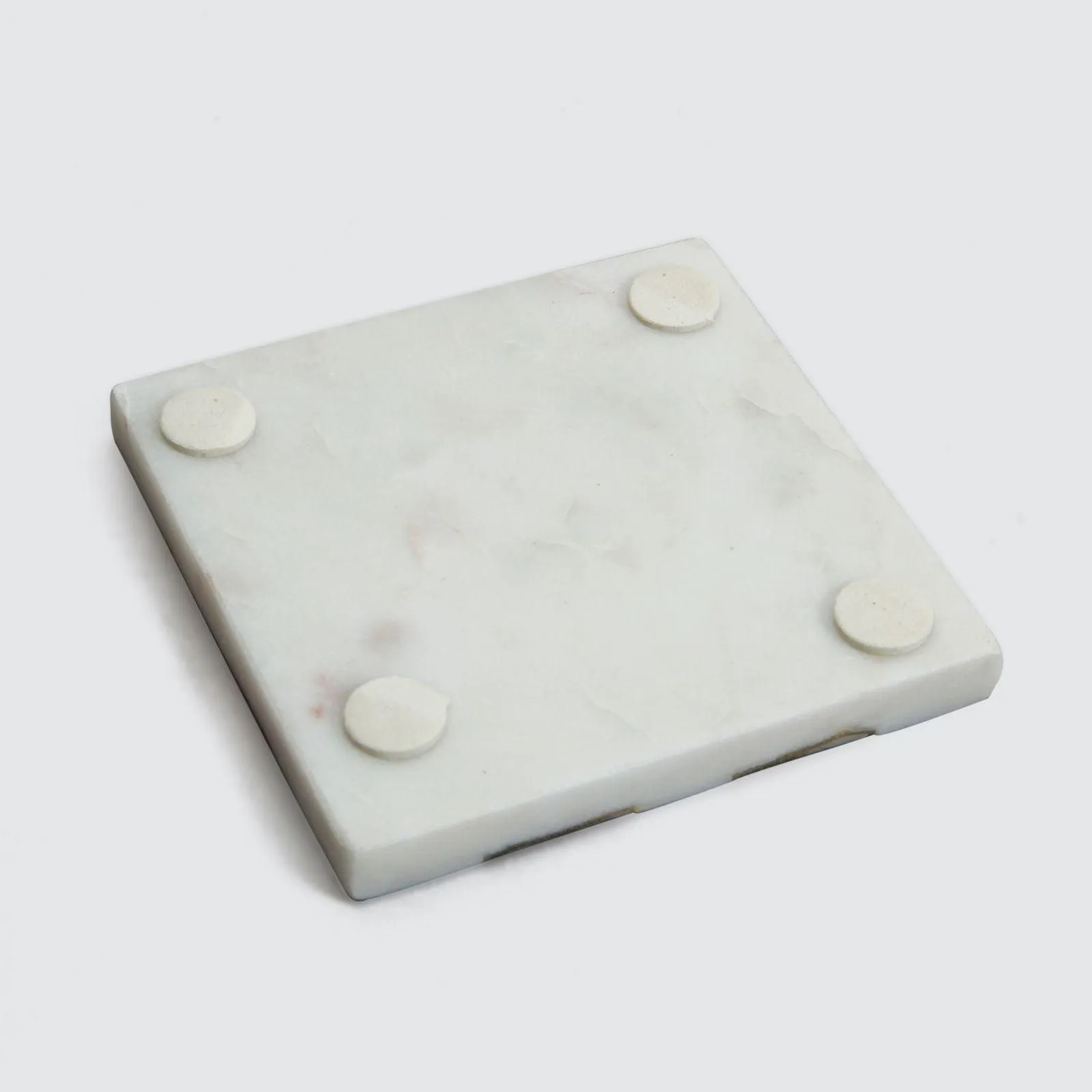 Marble & Mango Wood Coasters - Set of 4