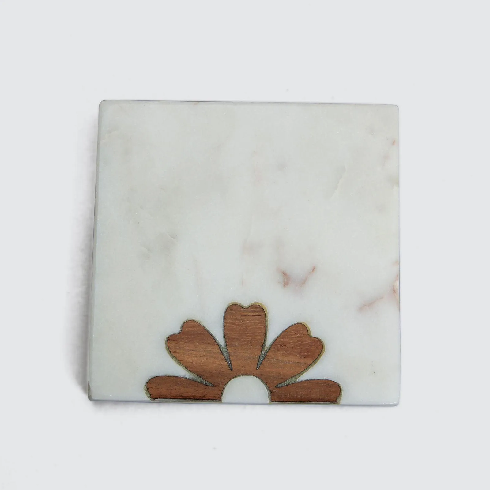 Marble & Mango Wood Coasters - Set of 4