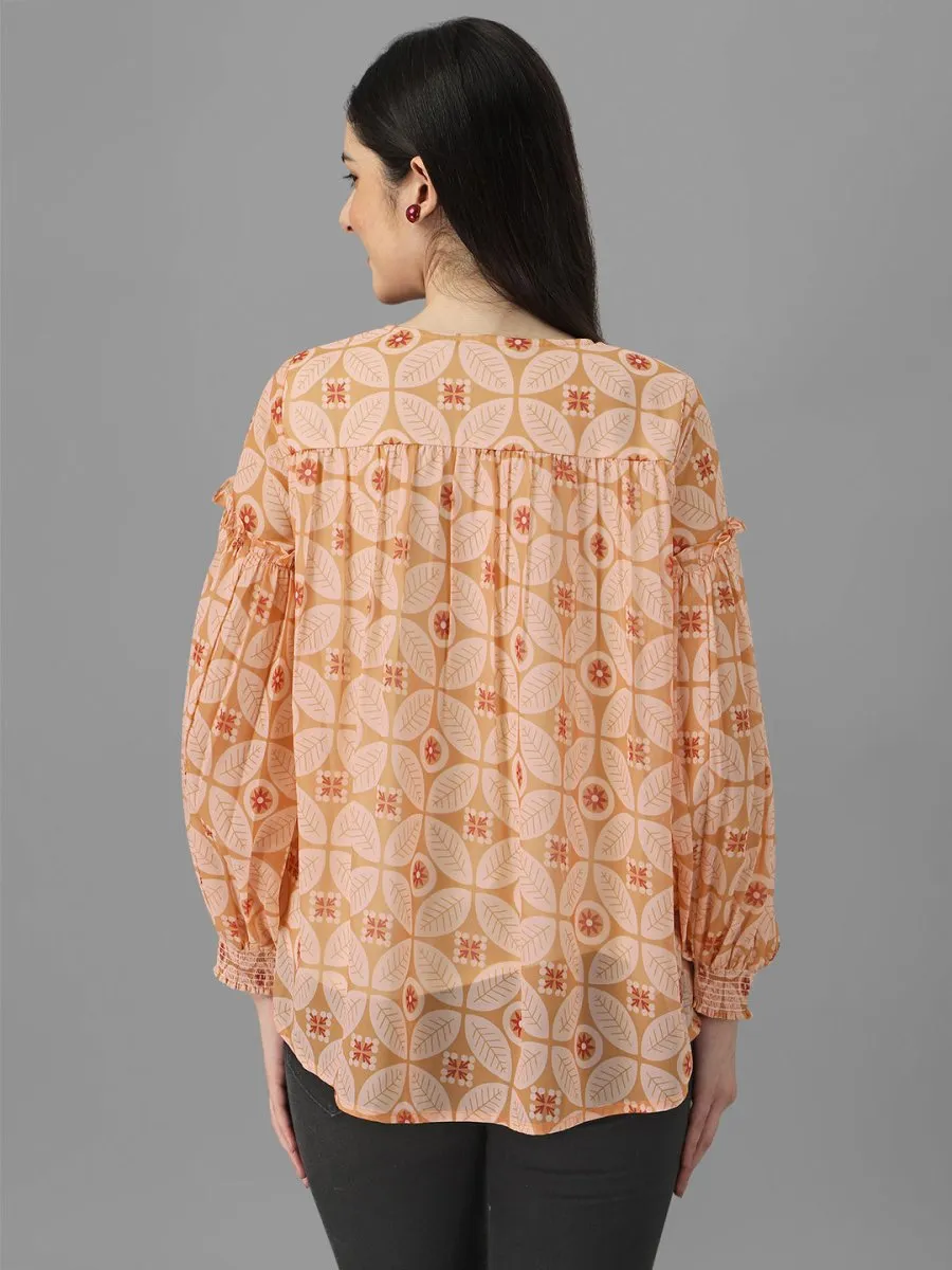 Masakali.co tops for Women western wear abstract Peach Colour
