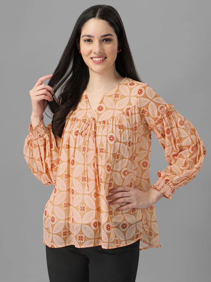 Masakali.co tops for Women western wear abstract Peach Colour