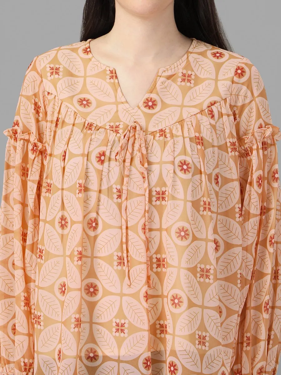 Masakali.co tops for Women western wear abstract Peach Colour