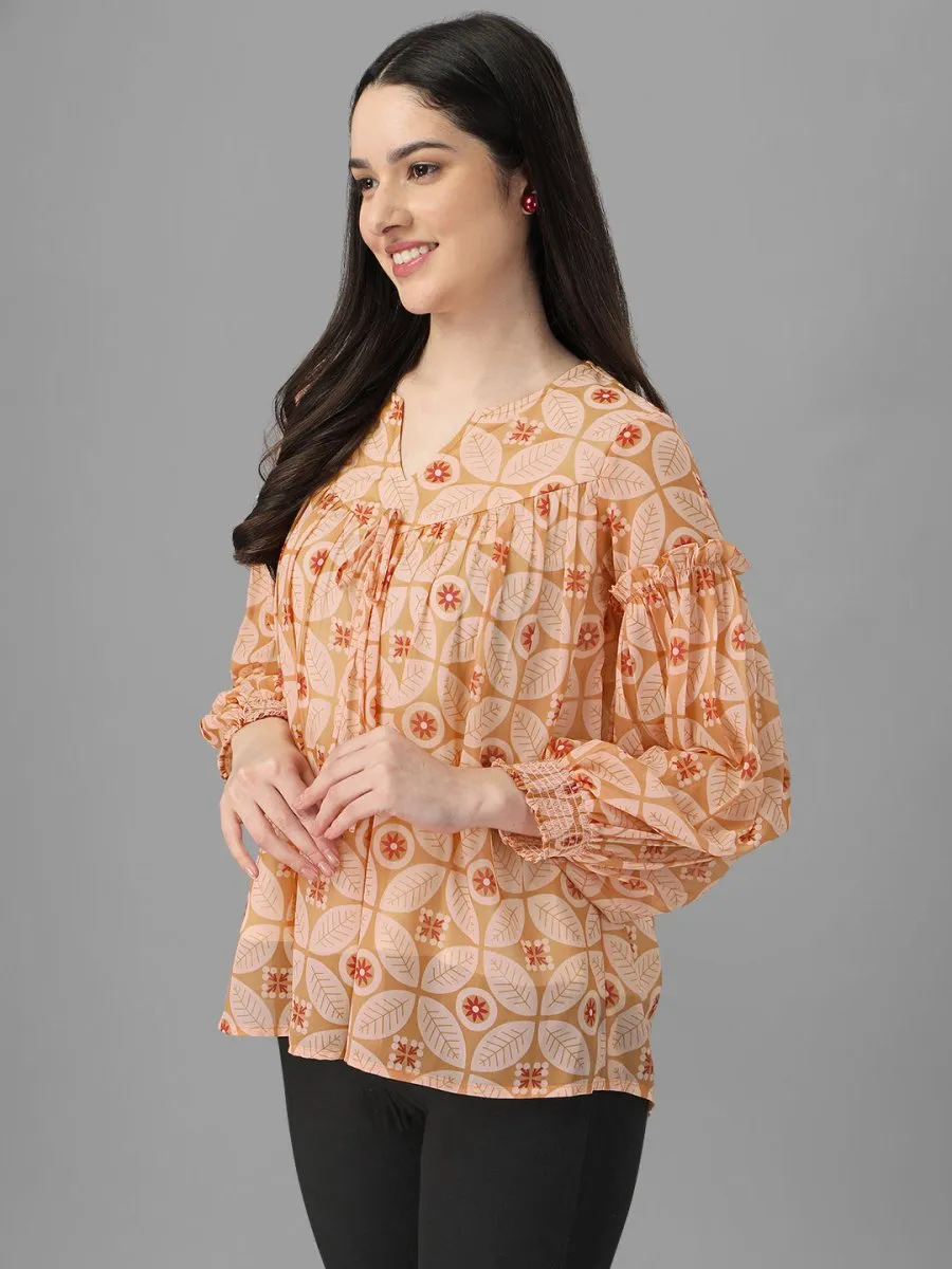 Masakali.co tops for Women western wear abstract Peach Colour