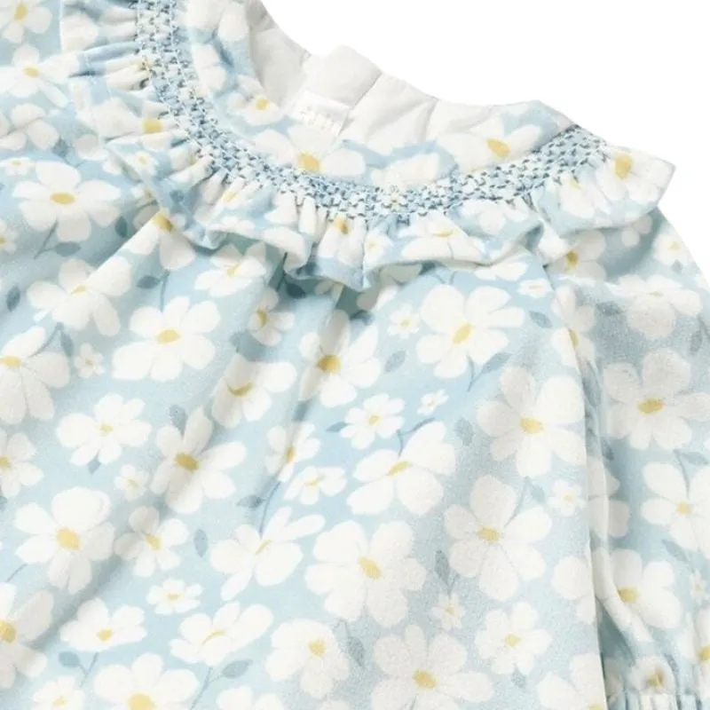 Mayoral Baby Girls Velvet Dress 2840 Pale Blue