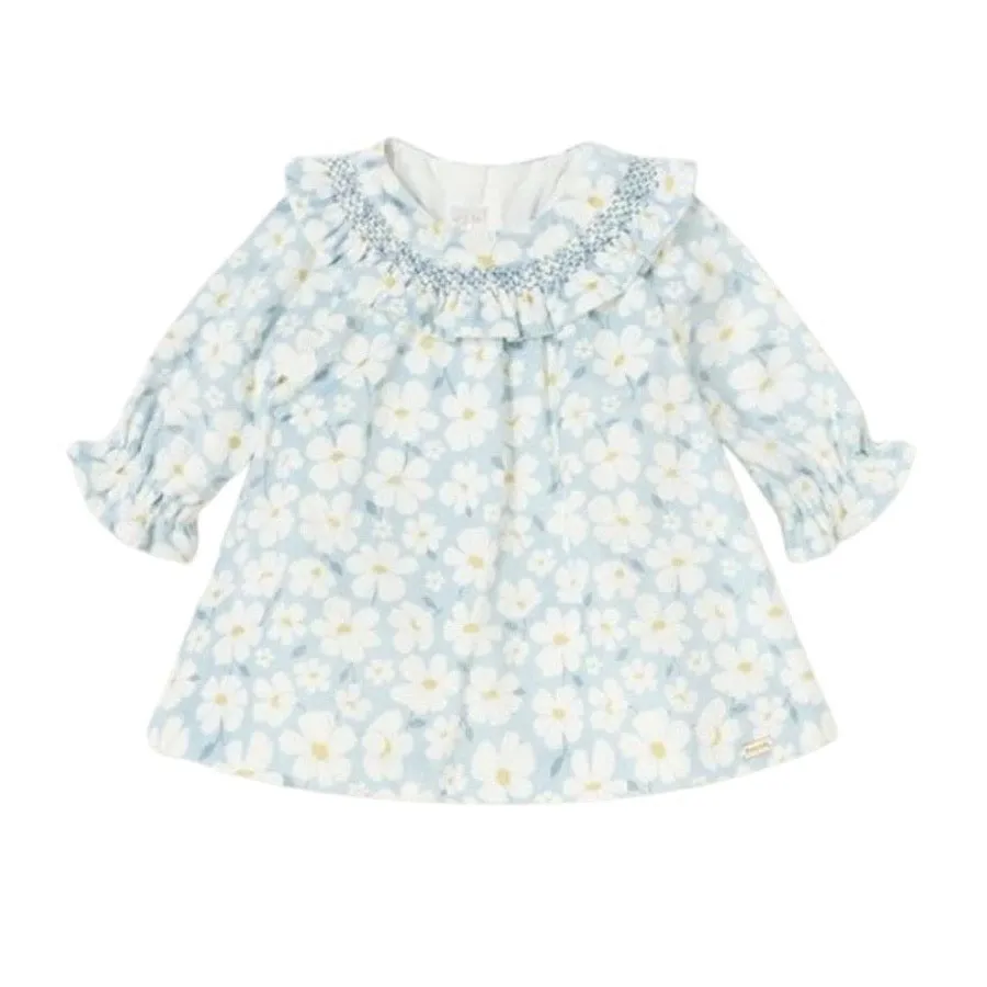 Mayoral Baby Girls Velvet Dress 2840 Pale Blue