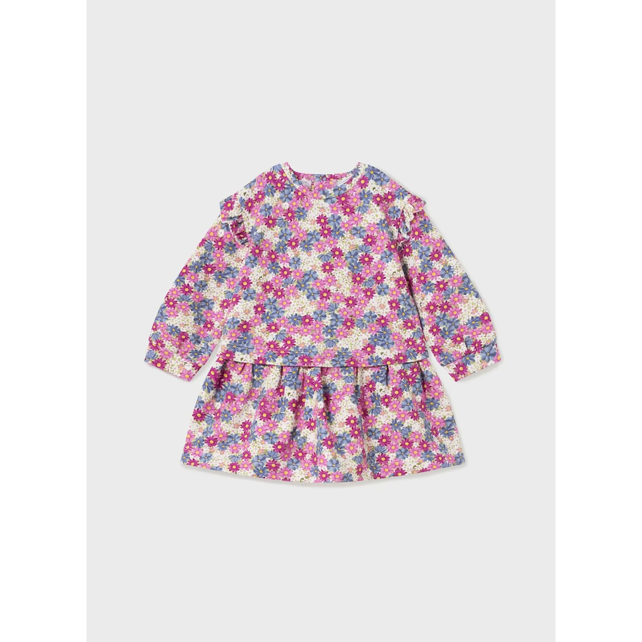 Mayoral Floral Print Ruffle Dress