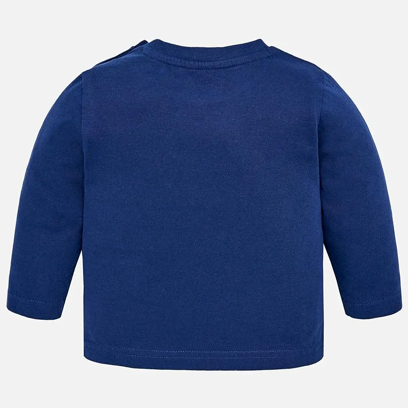 Mayoral Fly & Smile Long Sleeve Navy Tee Shirt
