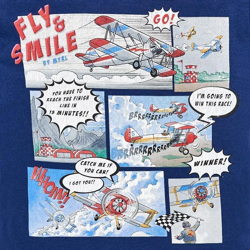 Mayoral Fly & Smile Long Sleeve Navy Tee Shirt