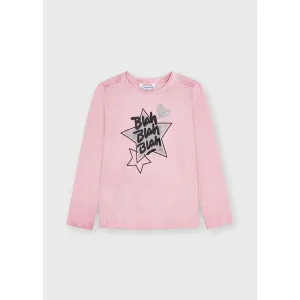 Mayoral Long Sleeve Acid Wash Shirt Girl - Light Rose