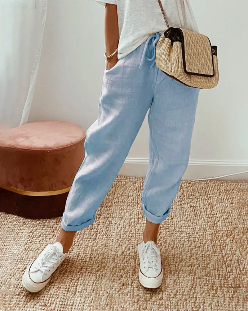 Melisa® | Casual and elegant sweat-wicking linen trousers