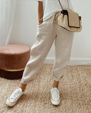 Melisa® | Casual and elegant sweat-wicking linen trousers