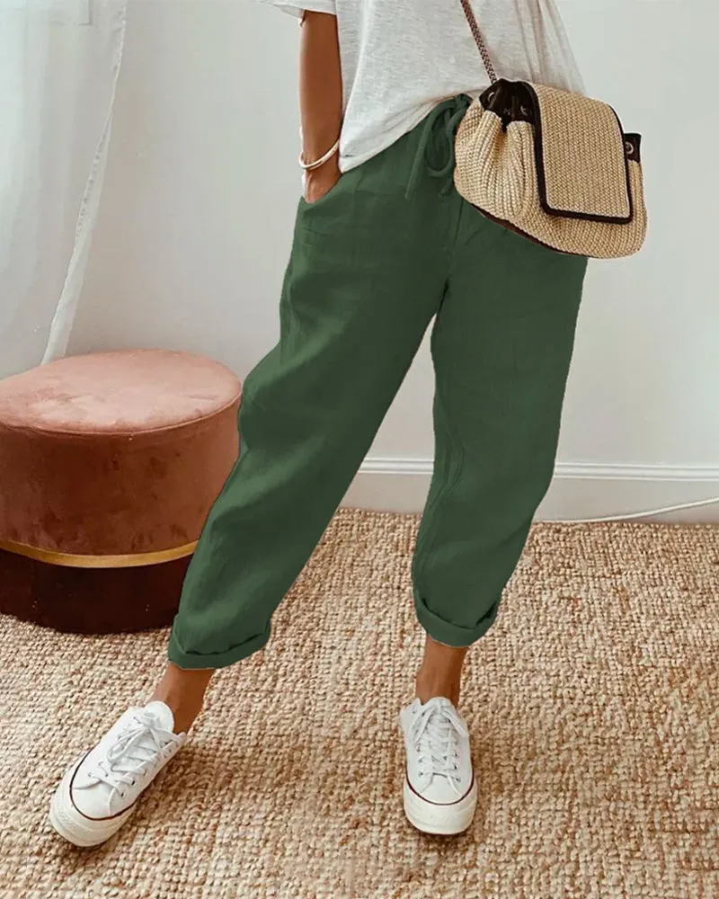 Melisa® | Casual and elegant sweat-wicking linen trousers