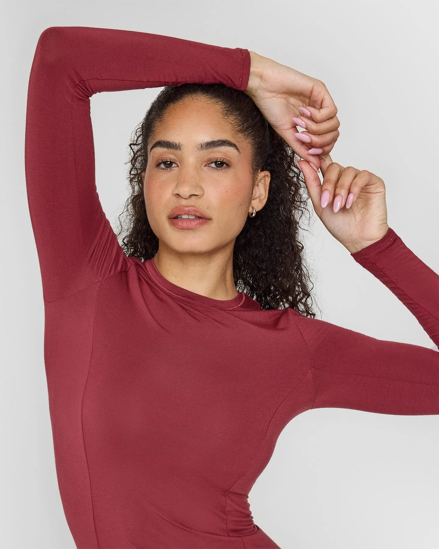 Mellow Soft Long Sleeve Top | Burnt Cherry