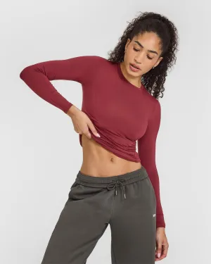 Mellow Soft Long Sleeve Top | Burnt Cherry