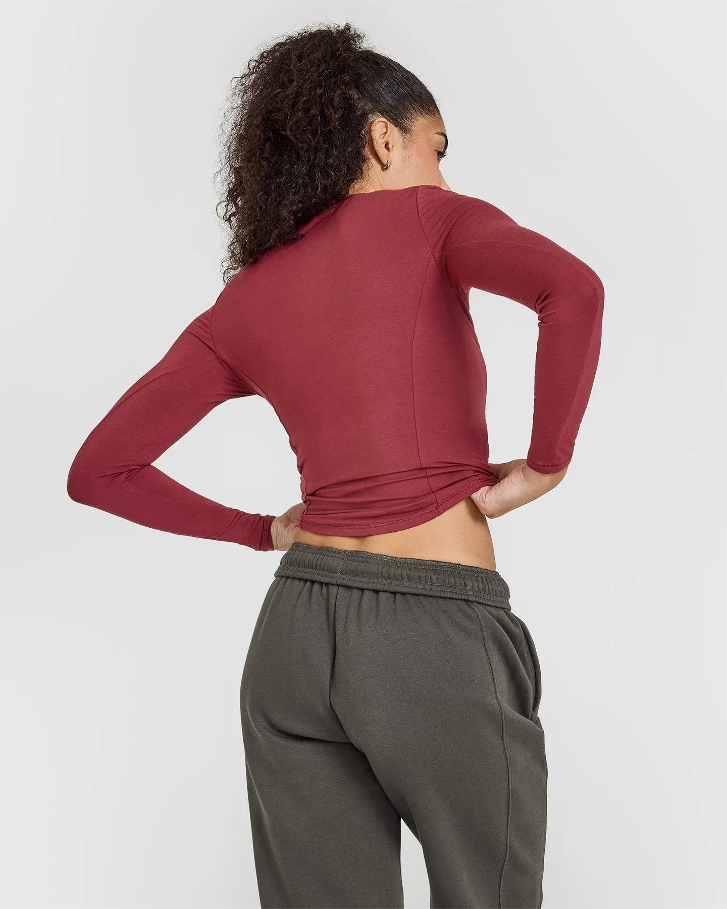Mellow Soft Long Sleeve Top | Burnt Cherry