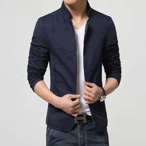 Men Jacket Arrival Slim Men Jacket Fashion Korean Style Mandarin Collar Zipper Young Thin Men Jacket MWJ793