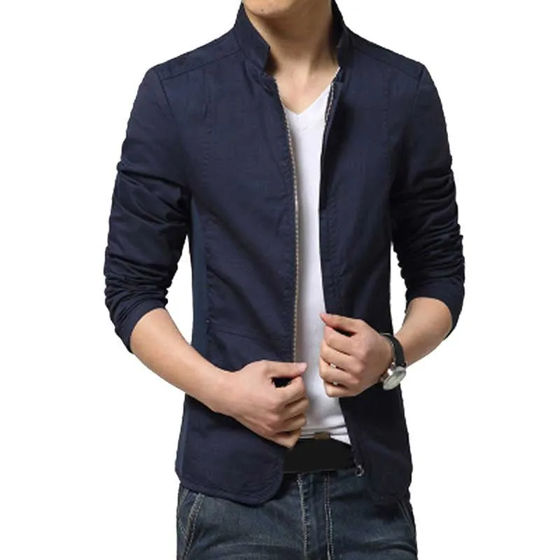 Men Jacket Arrival Slim Men Jacket Fashion Korean Style Mandarin Collar Zipper Young Thin Men Jacket MWJ793