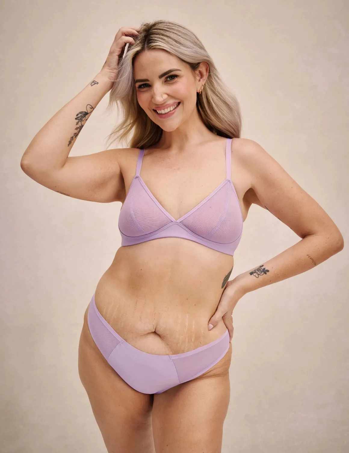 Mesh Deep V Bra