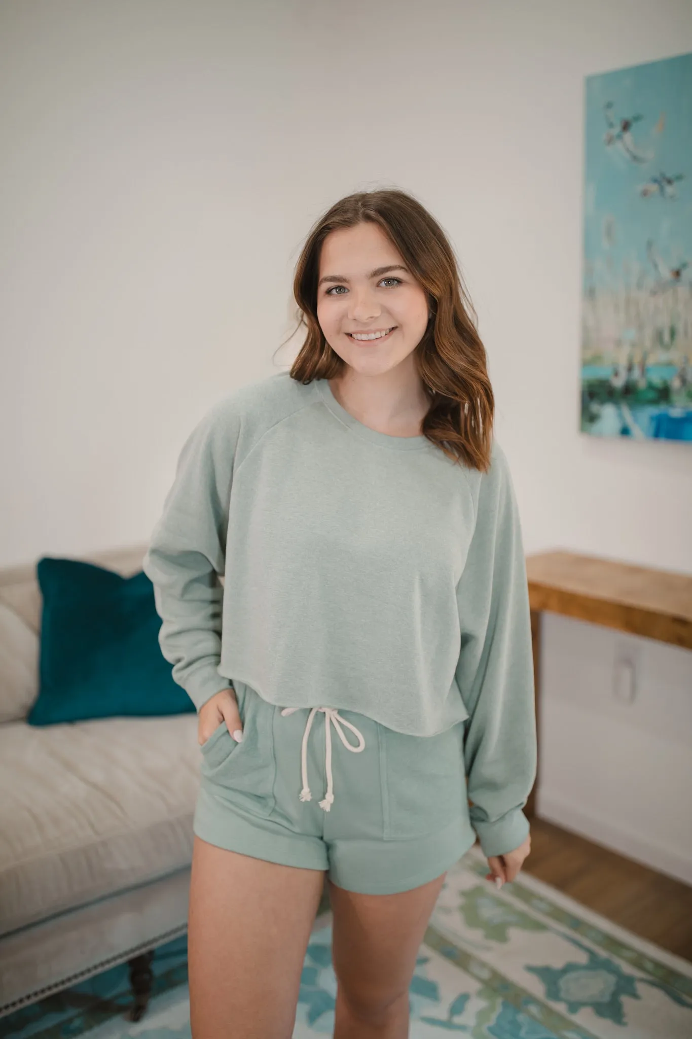 Mia Sweatshirt in Sage Green