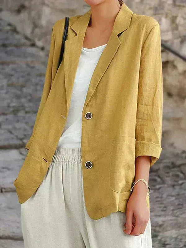 Mia - Women's relaxed linen blazer for casual elegance