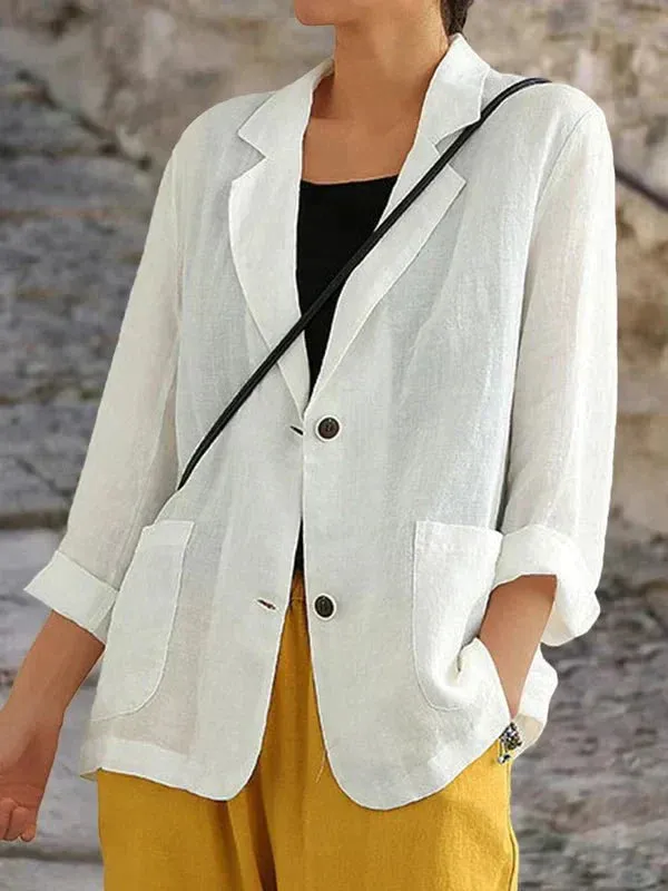 Mia - Women's relaxed linen blazer for casual elegance