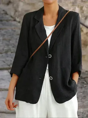 Mia - Women's relaxed linen blazer for casual elegance