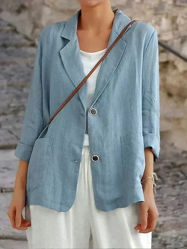 Mia - Women's relaxed linen blazer for casual elegance