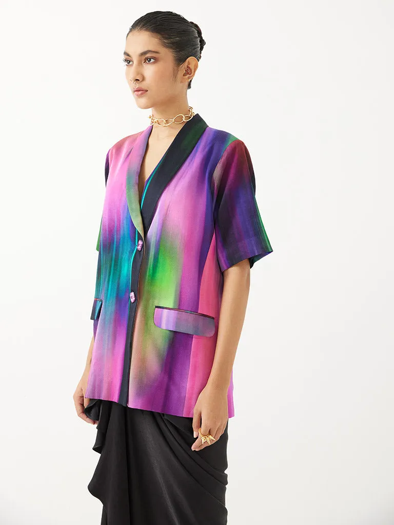 Milky Way Blazer & Draped Skirt Set