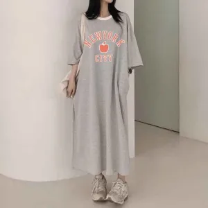 MOMENTLOVER Manufacturer pure cotton high elastic beauty casual contrasting stripes pure easy to wear fashionable dress popular summer new thin T
