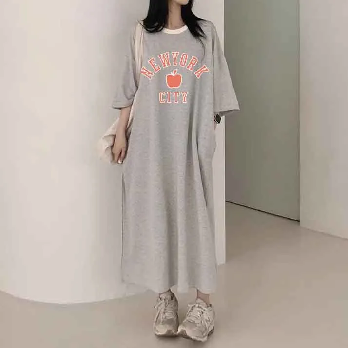 MOMENTLOVER Manufacturer pure cotton high elastic beauty casual contrasting stripes pure easy to wear fashionable dress popular summer new thin T