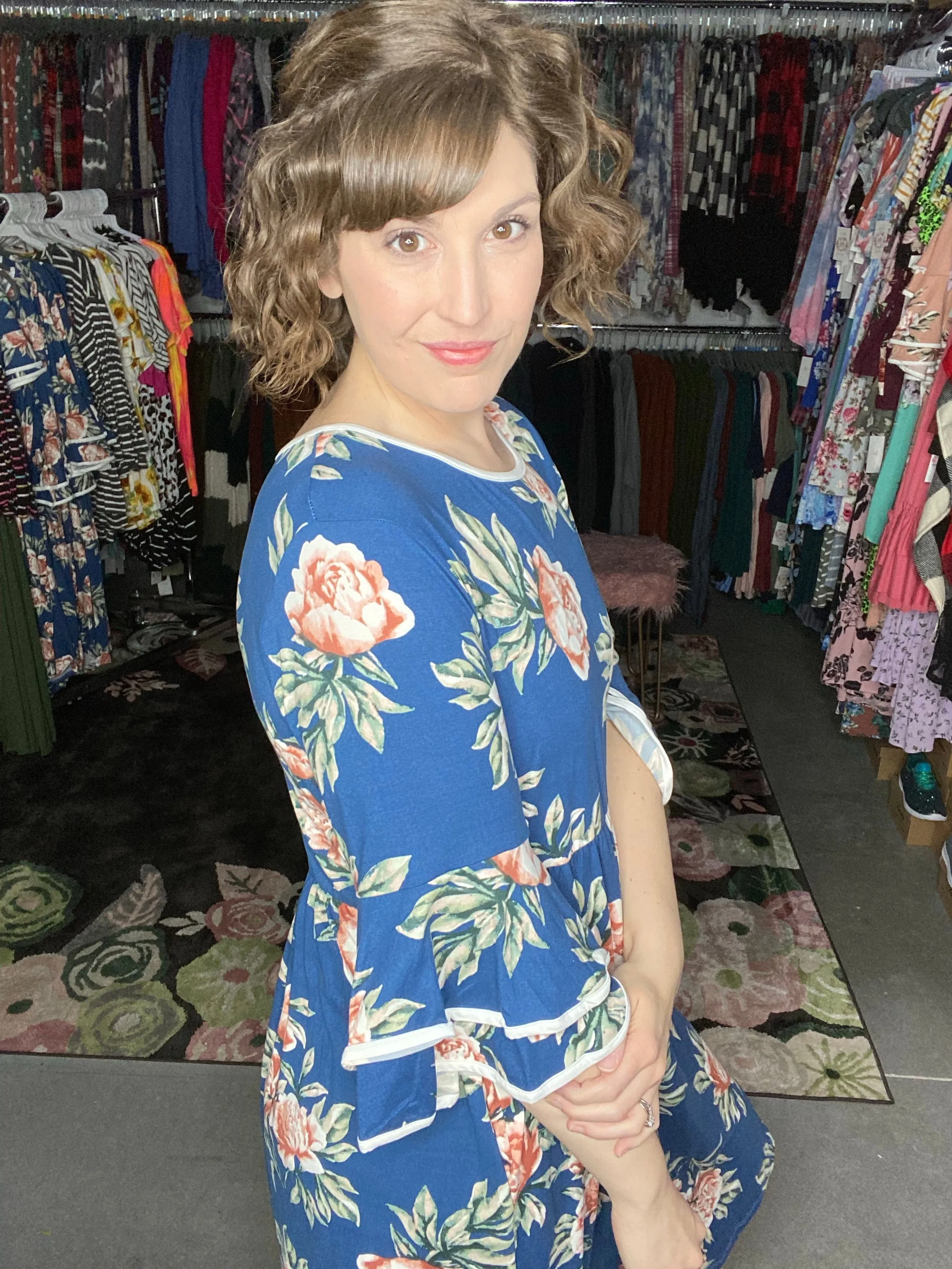 Mommy & Me Blue Floral Dress