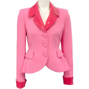 Moschino Couture Pink Crepe and Patent Blazer