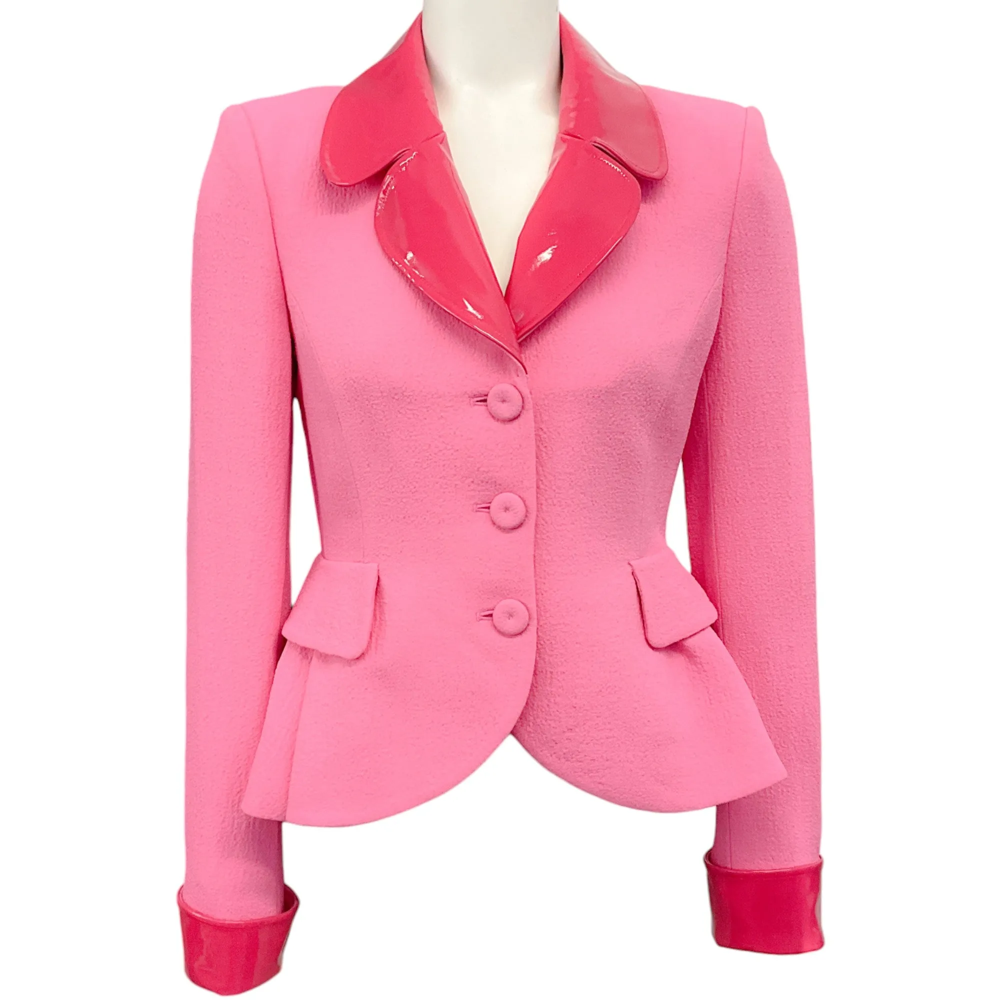 Moschino Couture Pink Crepe and Patent Blazer