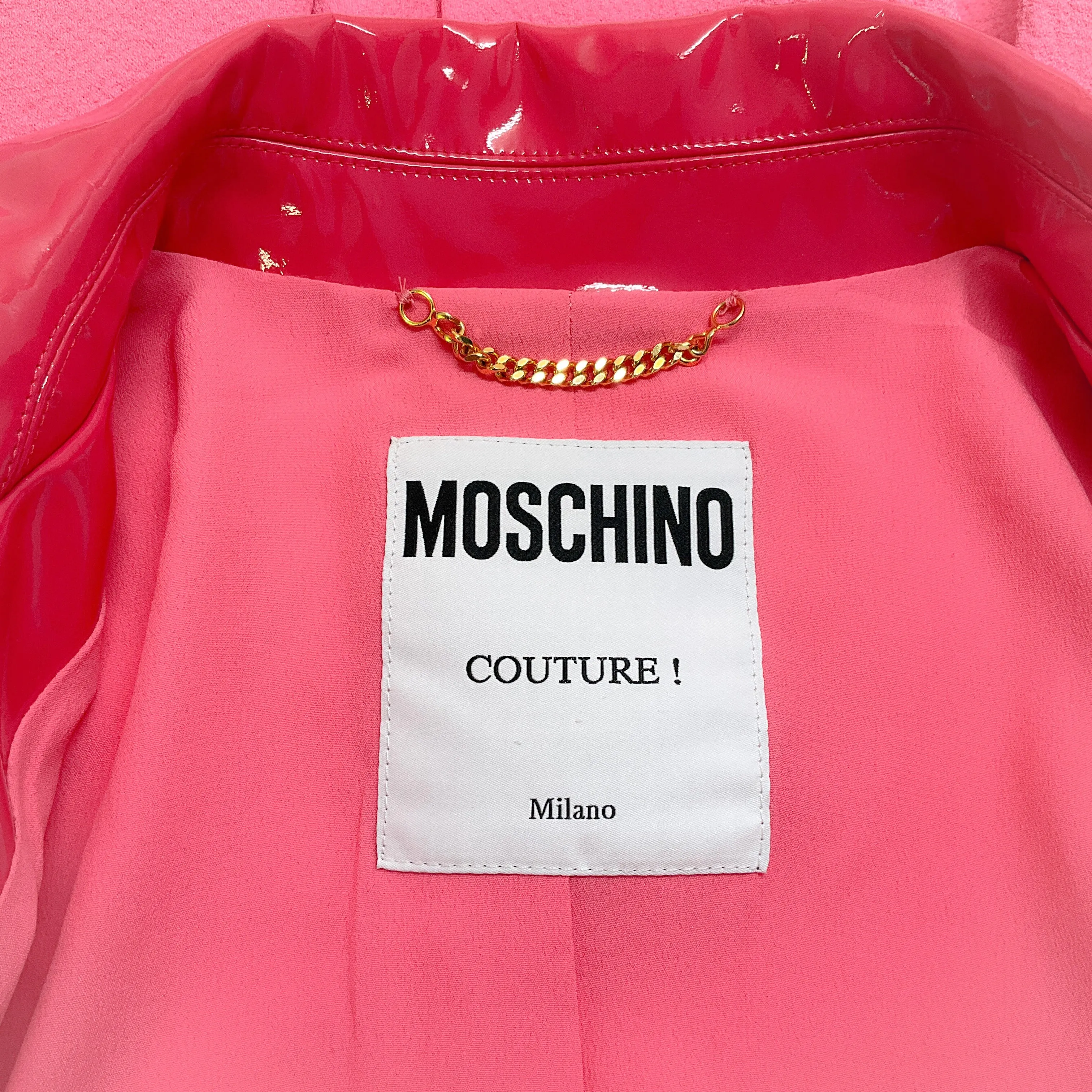 Moschino Couture Pink Crepe and Patent Blazer