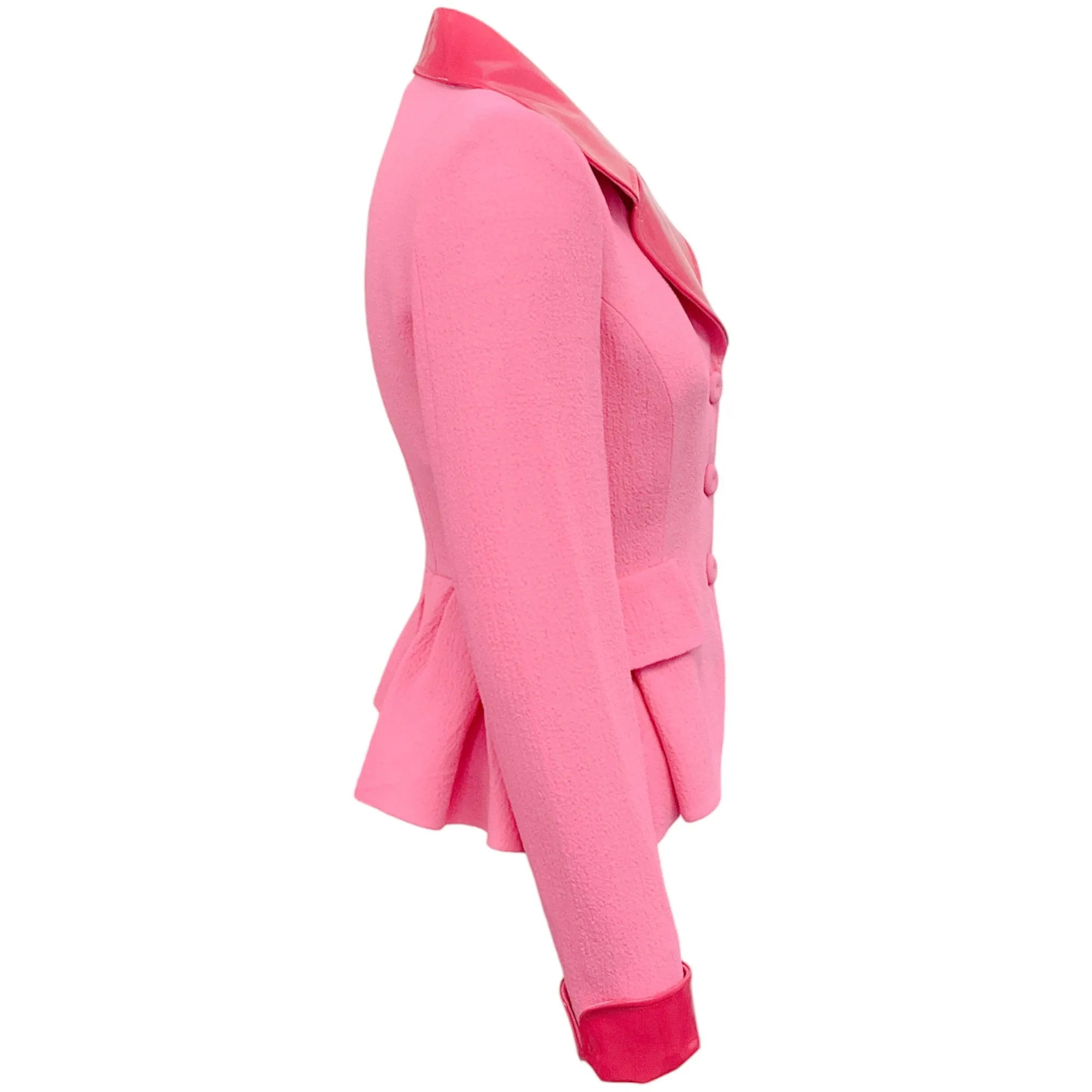 Moschino Couture Pink Crepe and Patent Blazer