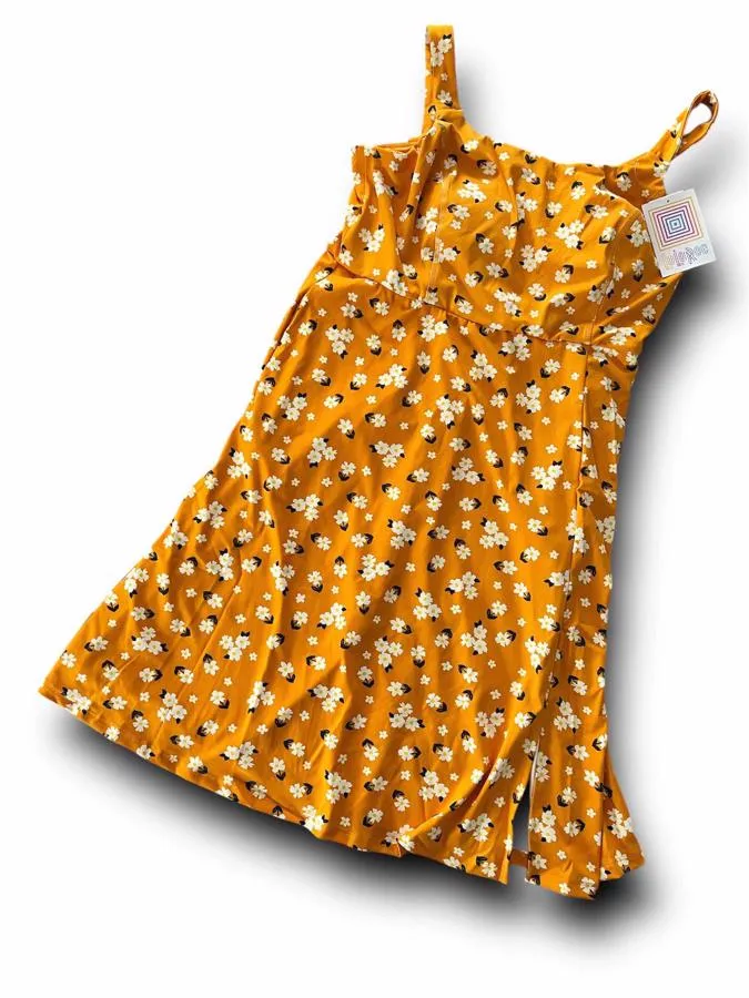 Navy - Yellow White Floral