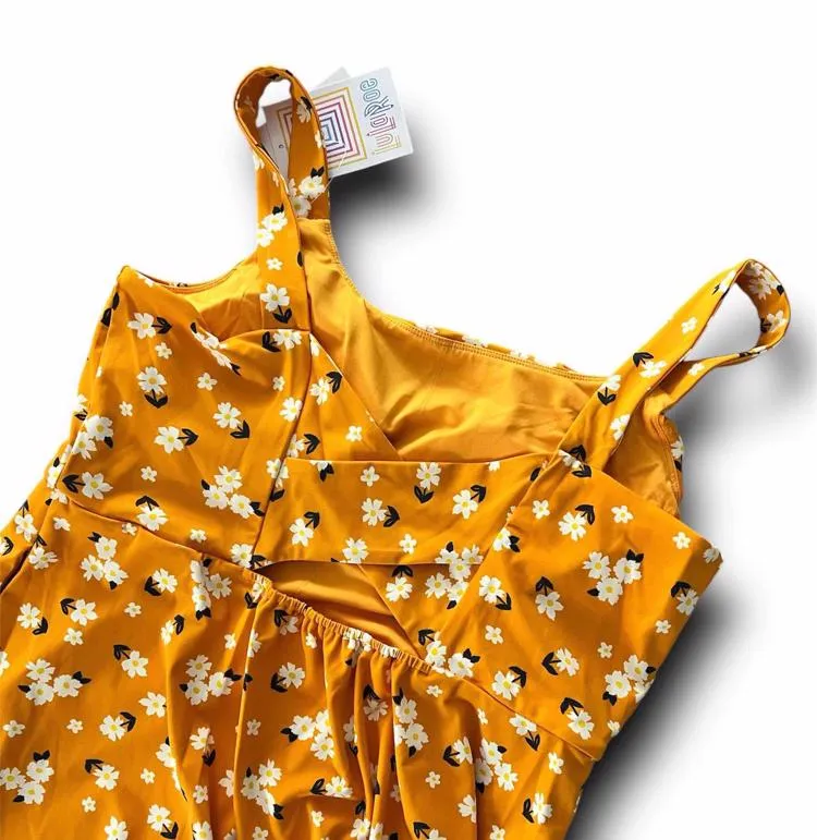 Navy - Yellow White Floral