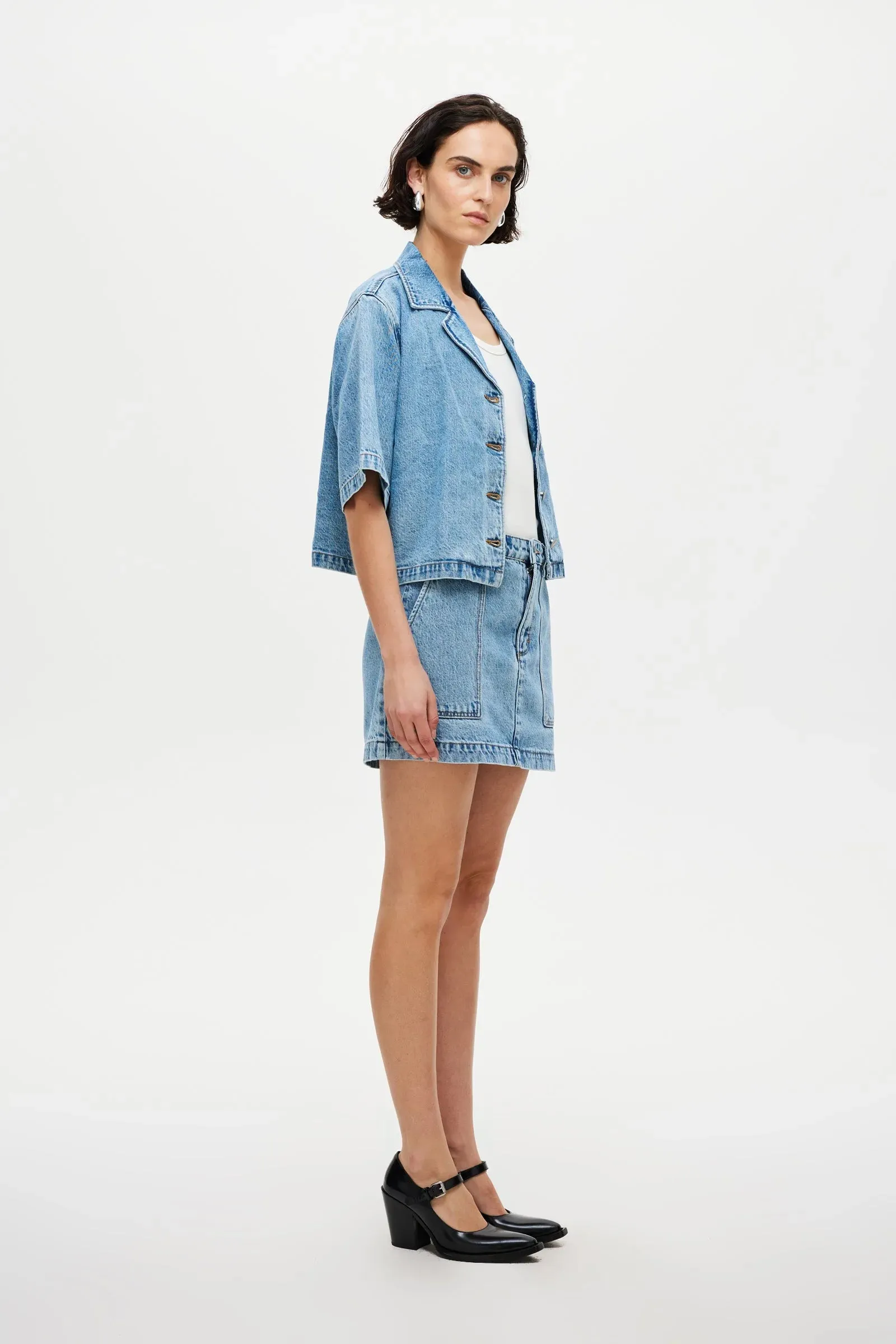 Neuw Denim Mercer Denim Mini Skirt - Radio - Light Vintage Indigo