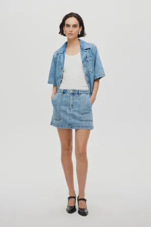 Neuw Denim Mercer Denim Mini Skirt - Radio - Light Vintage Indigo